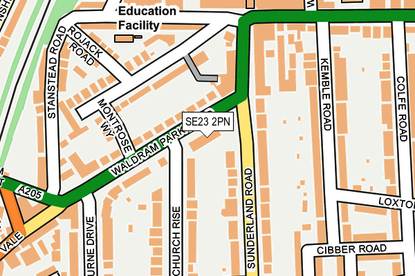 SE23 2PN map - OS OpenMap – Local (Ordnance Survey)