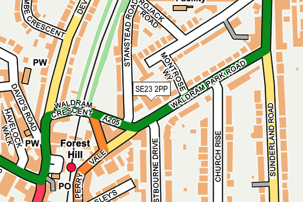 SE23 2PP map - OS OpenMap – Local (Ordnance Survey)