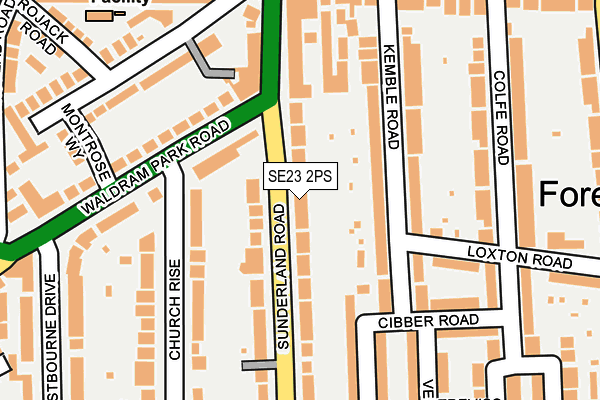 Map of 17 SUNDERLAND ROAD MANAGEMENT COMPANY LIMITED at local scale
