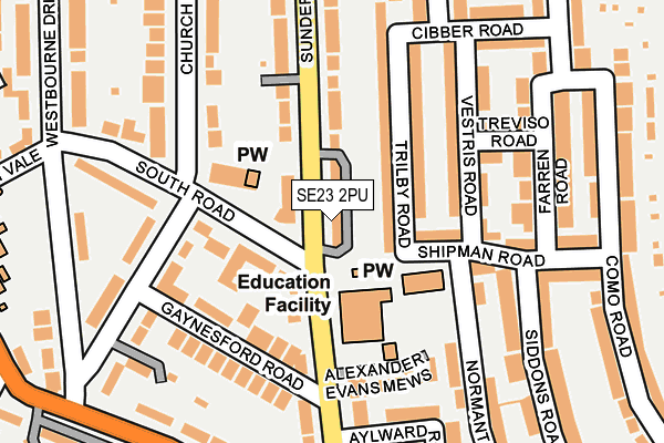 SE23 2PU map - OS OpenMap – Local (Ordnance Survey)