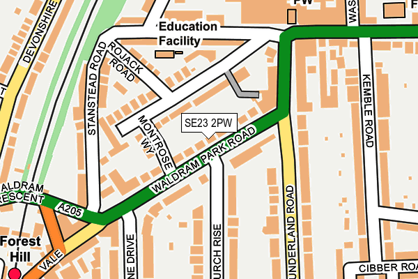 SE23 2PW map - OS OpenMap – Local (Ordnance Survey)