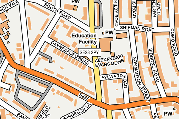 SE23 2PY map - OS OpenMap – Local (Ordnance Survey)