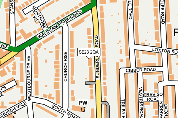 SE23 2QA map - OS OpenMap – Local (Ordnance Survey)
