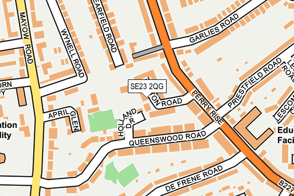 SE23 2QG map - OS OpenMap – Local (Ordnance Survey)