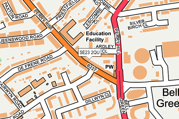 SE23 2QU map - OS OpenMap – Local (Ordnance Survey)