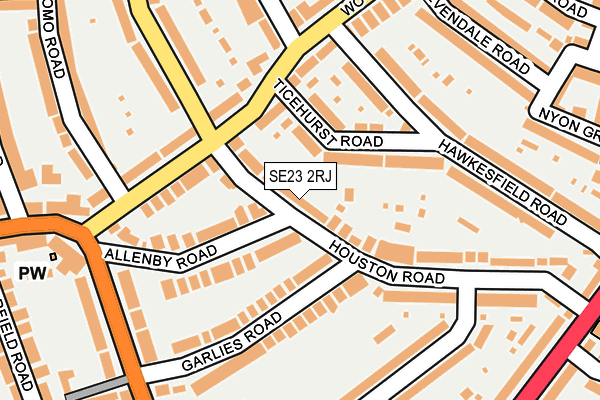 SE23 2RJ map - OS OpenMap – Local (Ordnance Survey)