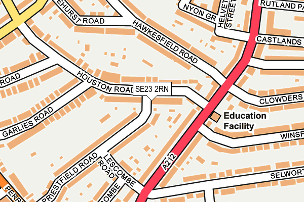 SE23 2RN map - OS OpenMap – Local (Ordnance Survey)