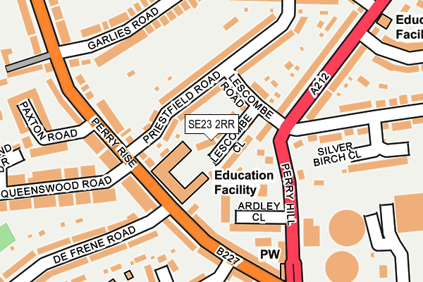 SE23 2RR map - OS OpenMap – Local (Ordnance Survey)