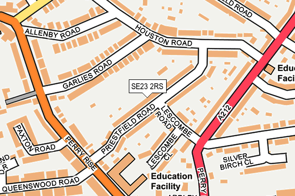 SE23 2RS map - OS OpenMap – Local (Ordnance Survey)