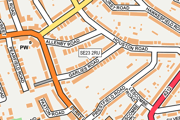 SE23 2RU map - OS OpenMap – Local (Ordnance Survey)