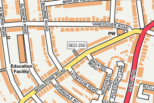 SE23 2SG map - OS OpenMap – Local (Ordnance Survey)