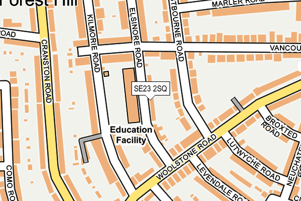 SE23 2SQ map - OS OpenMap – Local (Ordnance Survey)