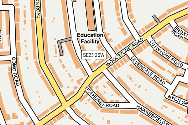 SE23 2SW map - OS OpenMap – Local (Ordnance Survey)