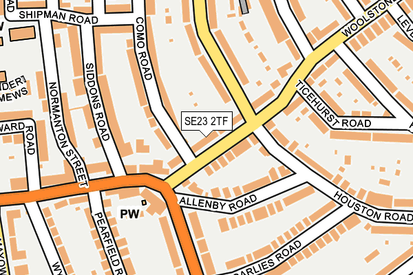 SE23 2TF map - OS OpenMap – Local (Ordnance Survey)