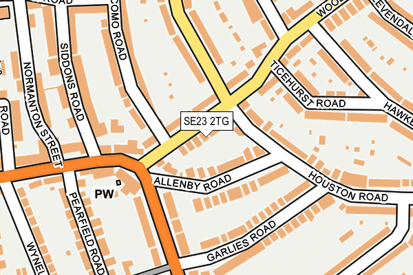 SE23 2TG map - OS OpenMap – Local (Ordnance Survey)