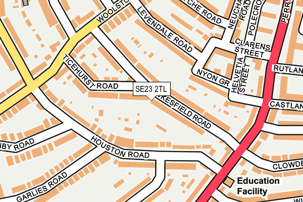 SE23 2TL map - OS OpenMap – Local (Ordnance Survey)