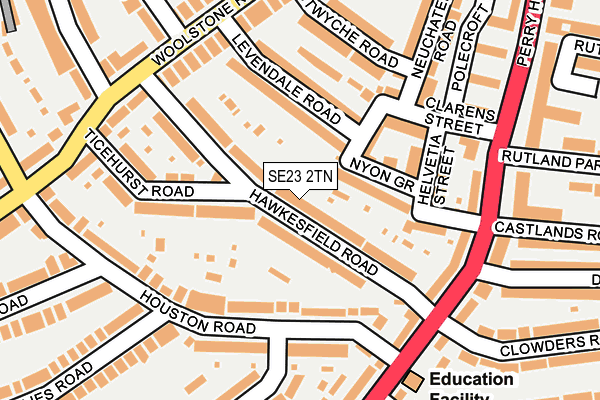 SE23 2TN map - OS OpenMap – Local (Ordnance Survey)