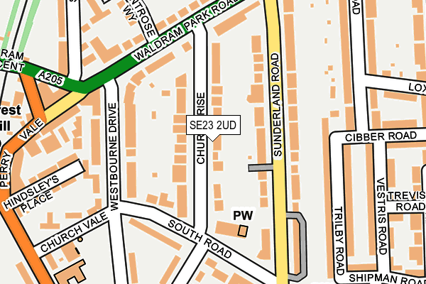 SE23 2UD map - OS OpenMap – Local (Ordnance Survey)