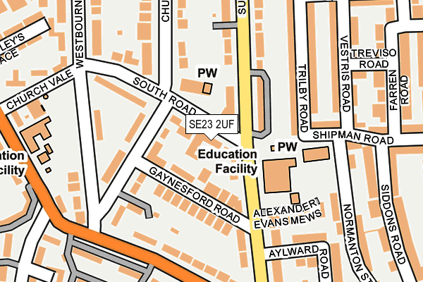 SE23 2UF map - OS OpenMap – Local (Ordnance Survey)
