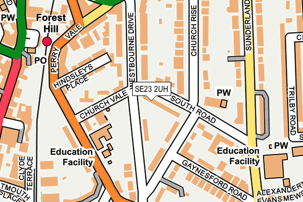 SE23 2UH map - OS OpenMap – Local (Ordnance Survey)