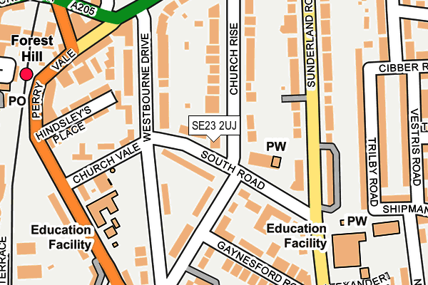 SE23 2UJ map - OS OpenMap – Local (Ordnance Survey)