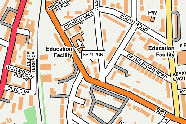 SE23 2UN map - OS OpenMap – Local (Ordnance Survey)