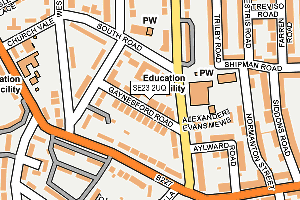 SE23 2UQ map - OS OpenMap – Local (Ordnance Survey)