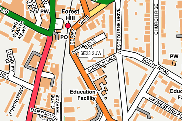 SE23 2UW map - OS OpenMap – Local (Ordnance Survey)
