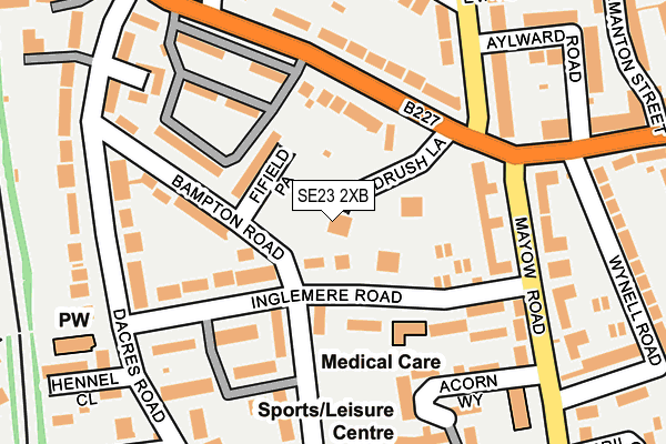 SE23 2XB map - OS OpenMap – Local (Ordnance Survey)