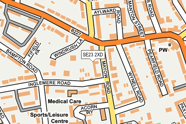 SE23 2XD map - OS OpenMap – Local (Ordnance Survey)