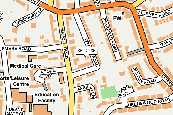 SE23 2XF map - OS OpenMap – Local (Ordnance Survey)