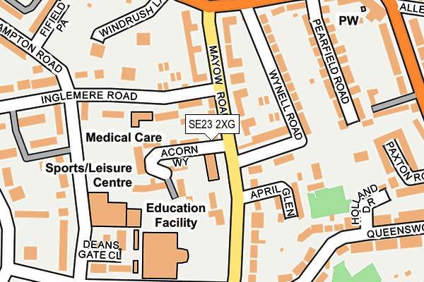 SE23 2XG map - OS OpenMap – Local (Ordnance Survey)
