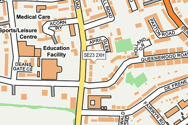 SE23 2XH map - OS OpenMap – Local (Ordnance Survey)