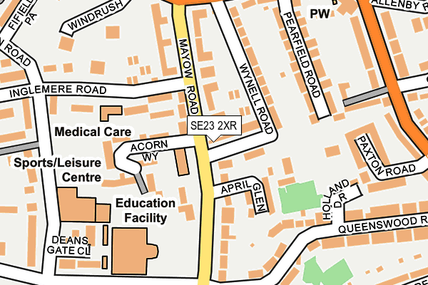 SE23 2XR map - OS OpenMap – Local (Ordnance Survey)