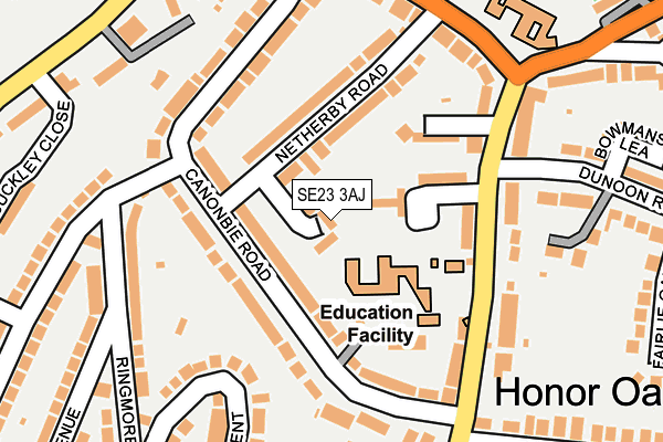 SE23 3AJ map - OS OpenMap – Local (Ordnance Survey)