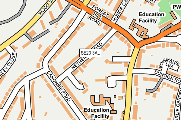 SE23 3AL map - OS OpenMap – Local (Ordnance Survey)