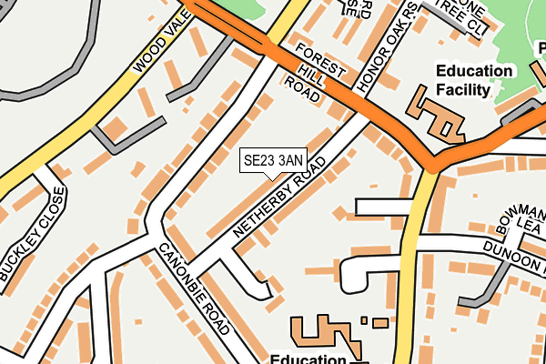 SE23 3AN map - OS OpenMap – Local (Ordnance Survey)