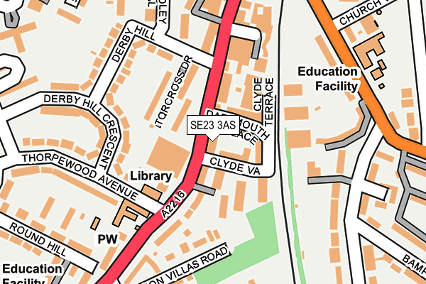 SE23 3AS map - OS OpenMap – Local (Ordnance Survey)