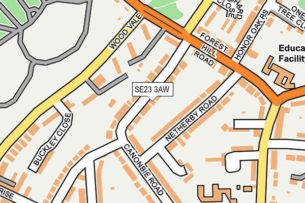 SE23 3AW map - OS OpenMap – Local (Ordnance Survey)