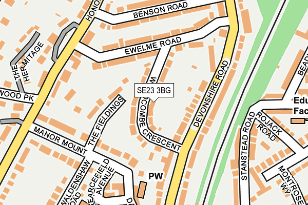 SE23 3BG map - OS OpenMap – Local (Ordnance Survey)