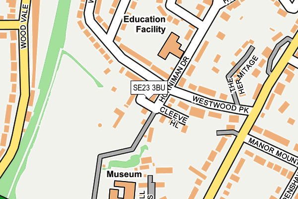 SE23 3BU map - OS OpenMap – Local (Ordnance Survey)