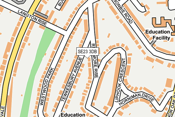 SE23 3DB map - OS OpenMap – Local (Ordnance Survey)