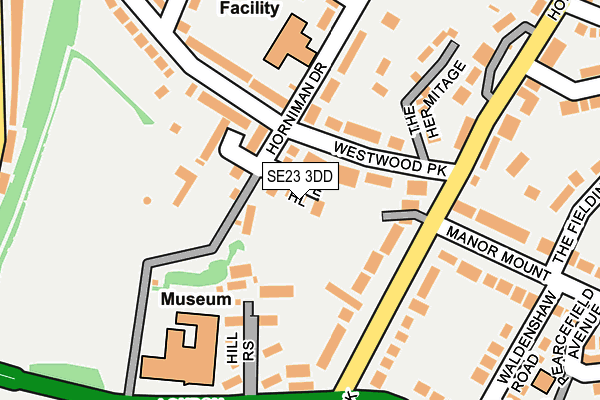 SE23 3DD map - OS OpenMap – Local (Ordnance Survey)