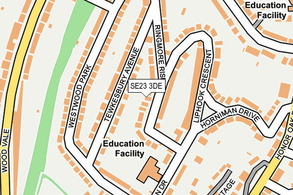 SE23 3DE map - OS OpenMap – Local (Ordnance Survey)