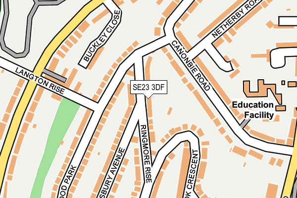 SE23 3DF map - OS OpenMap – Local (Ordnance Survey)