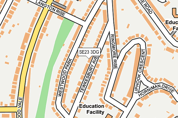 SE23 3DG map - OS OpenMap – Local (Ordnance Survey)