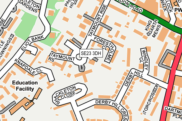 SE23 3DH map - OS OpenMap – Local (Ordnance Survey)