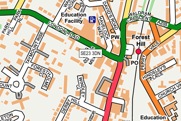 SE23 3DN map - OS OpenMap – Local (Ordnance Survey)