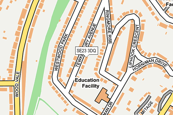SE23 3DQ map - OS OpenMap – Local (Ordnance Survey)