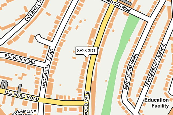 SE23 3DT map - OS OpenMap – Local (Ordnance Survey)